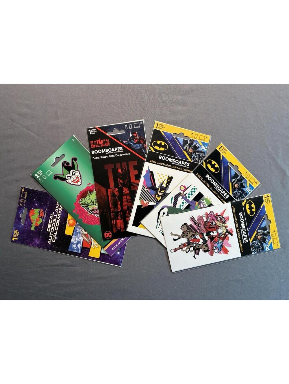 Set of 6 Superhero Themed Decal Stickers Roomscapes - Batman, Space Jam and more